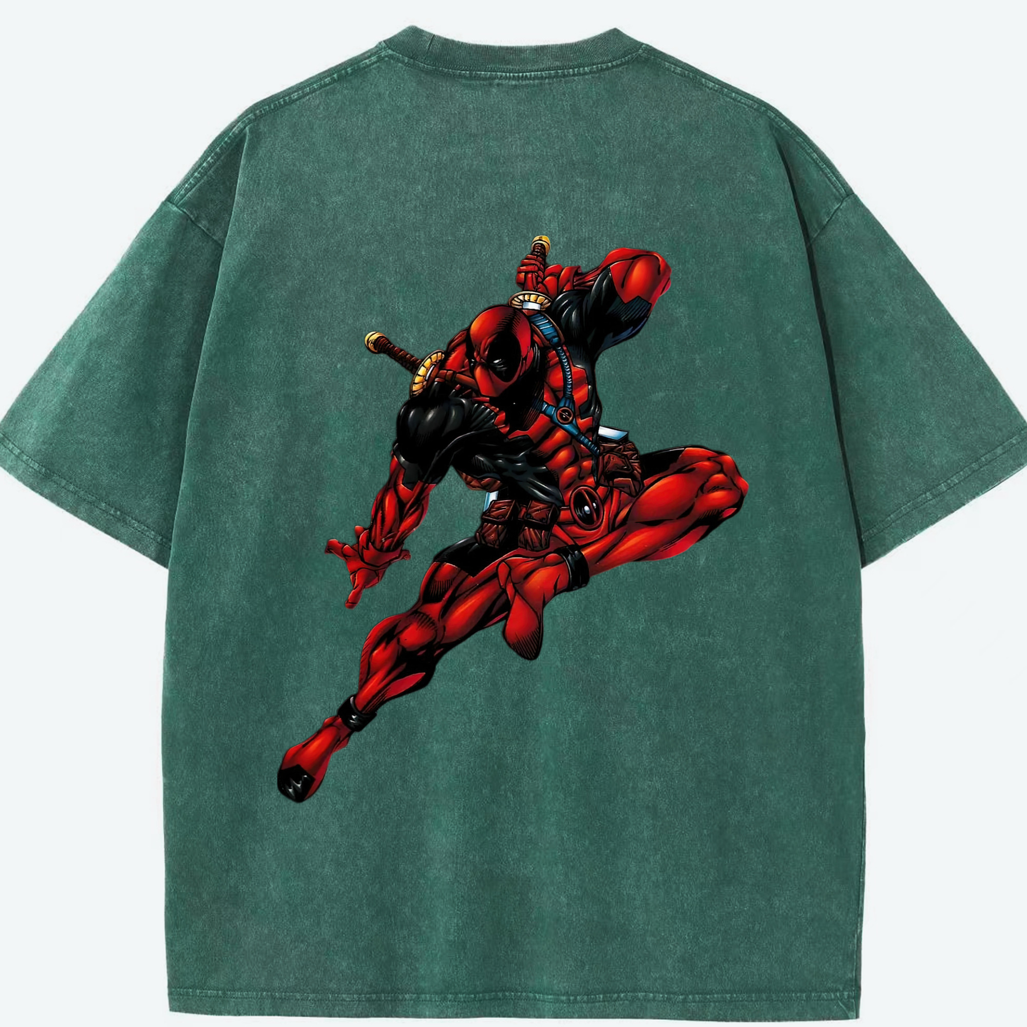 （画像用） Deadpool デッドプール 綿100% ヴィンテージ風 半袖Tシャツ（背面プリント）